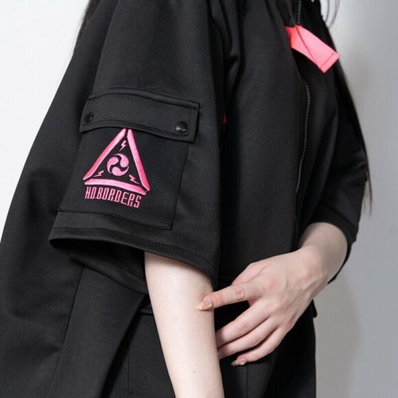 Cyberpunk Cat ears Punk & Emo black and bright pink zip up hoodie - unisex - Picture 3 of 3